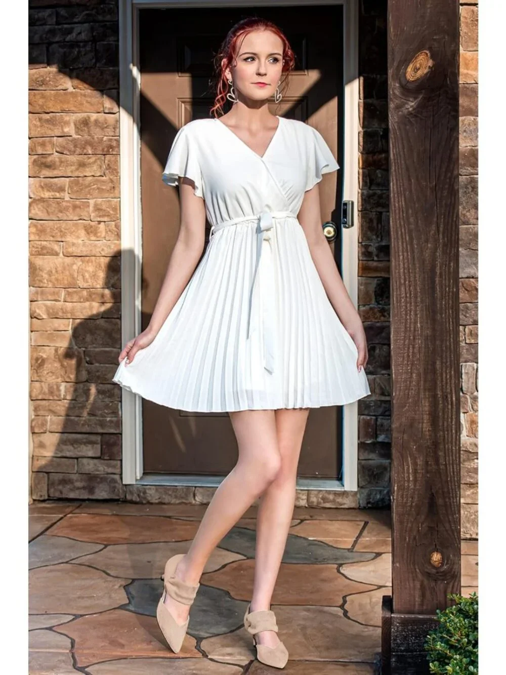 Elegant Ankle Strap Kitten Heel Dress Shoes - Pointed Toe Cutout Pumps for
